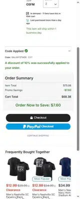 GALAXYSTM26 coupon verification screenshot
