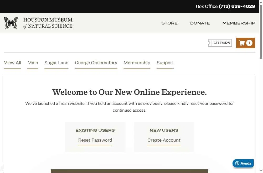Houston Museum of Natural Science checkout page showing Houston Museum of Natural Science coupon code box | Screenshot taken by SimplyCodes community member on Dec 4, 2025