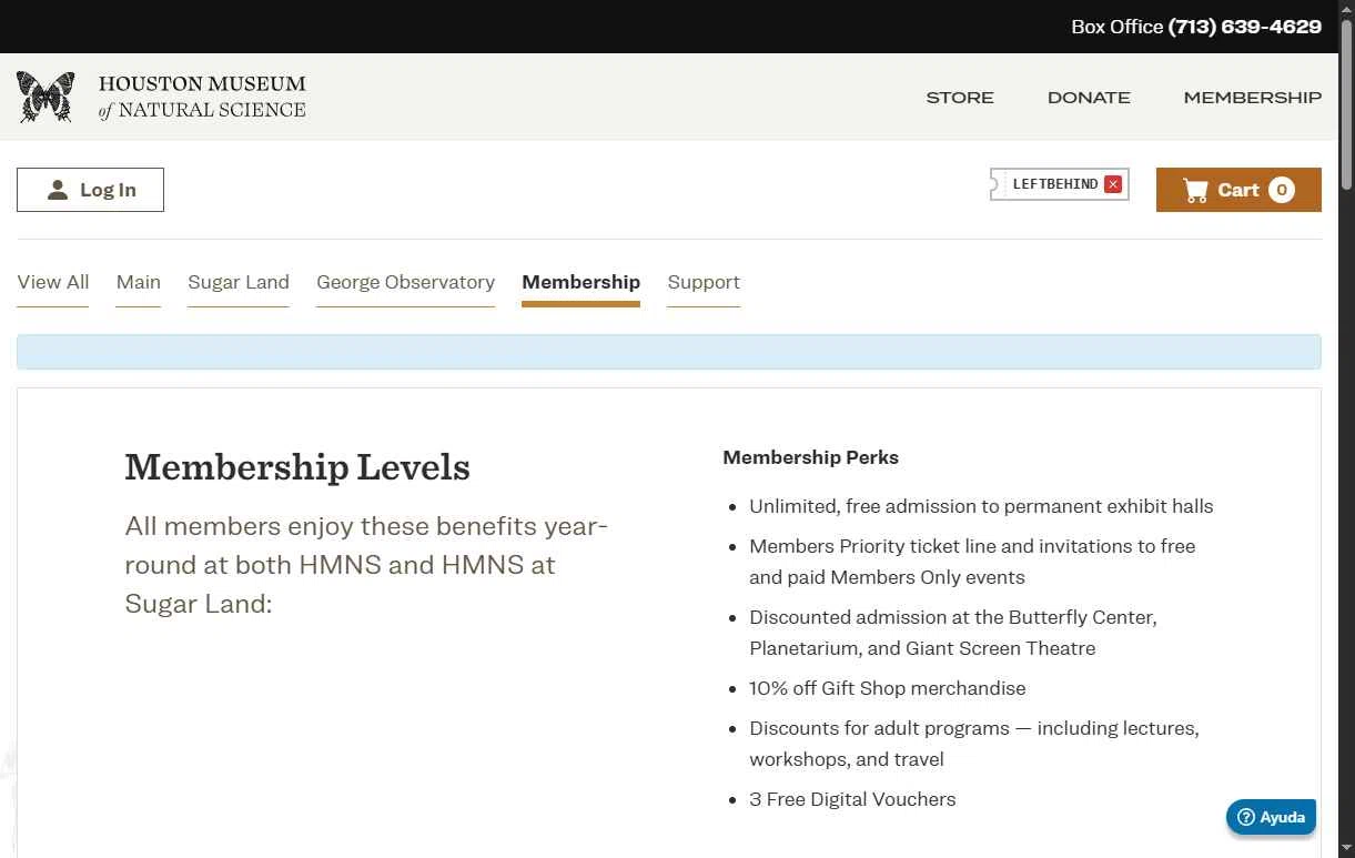 Houston Museum of Natural Science checkout page showing Houston Museum of Natural Science coupon code box | Screenshot taken by SimplyCodes community member on Nov 11, 2025