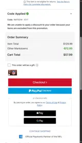 Houston Texans coupon verification screenshot