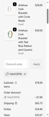 HALFOFF% coupon verification screenshot