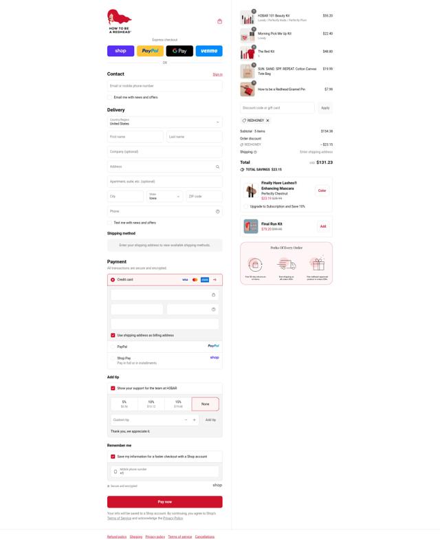 How To Be A Redhead checkout page showing How To Be A Redhead promo code box | Screenshot taken by SimplyCodes community member on Sep 14, 2025