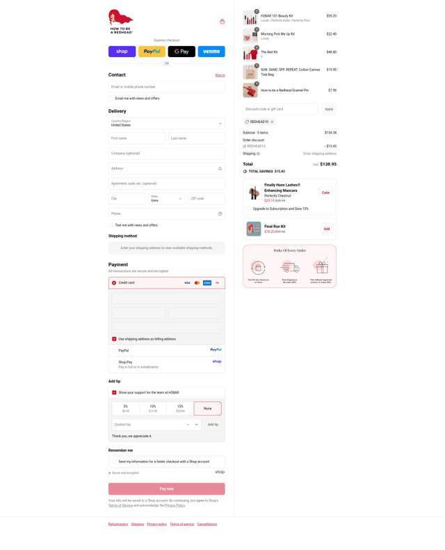 How To Be A Redhead checkout page showing How To Be A Redhead promo code box | Screenshot taken by SimplyCodes community member on Sep 14, 2025