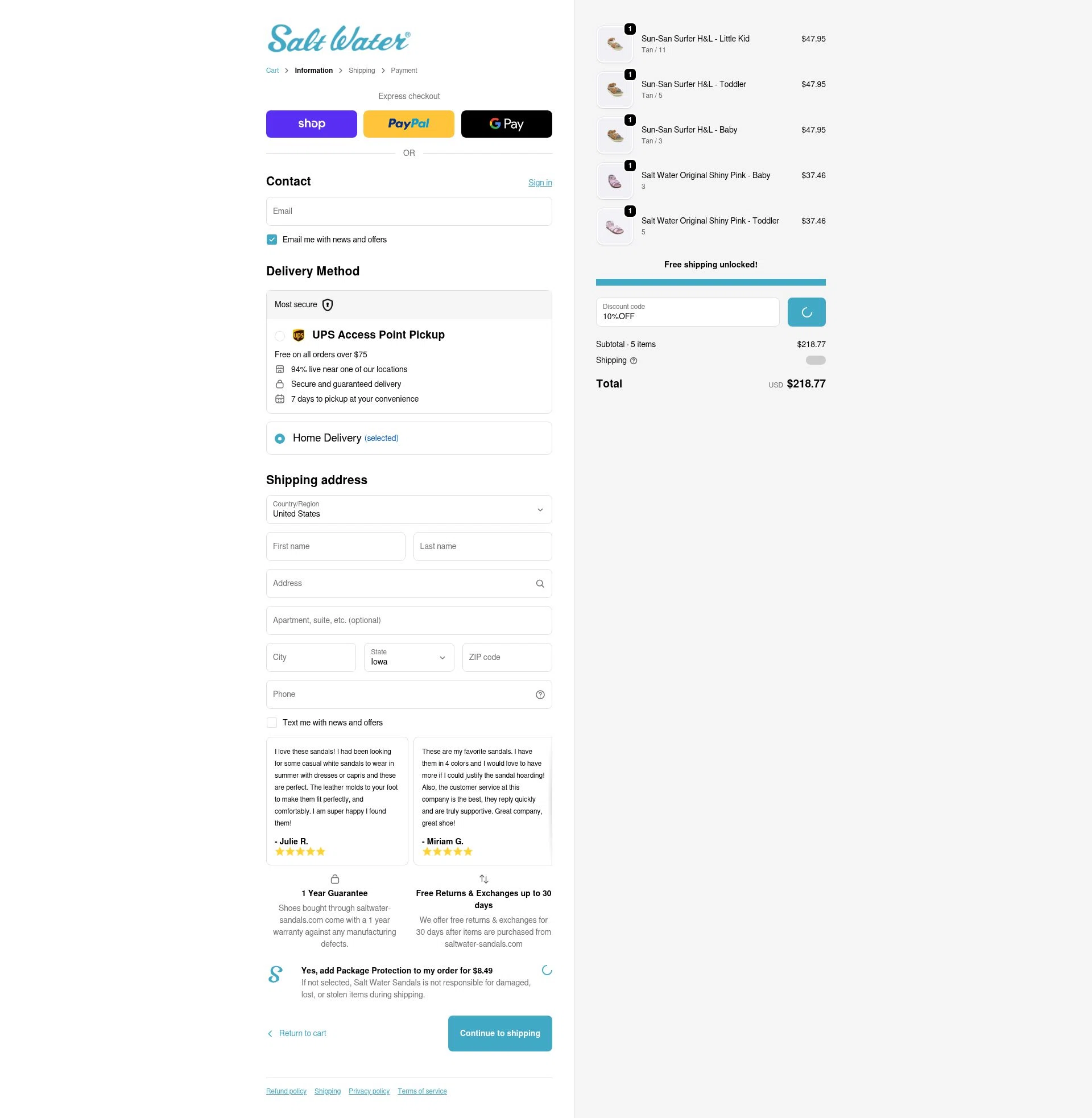 Hoy Shoe Company checkout page showing Hoy Shoe Company promo code box | Screenshot taken by SimplyCodes community member on Feb 5, 2026