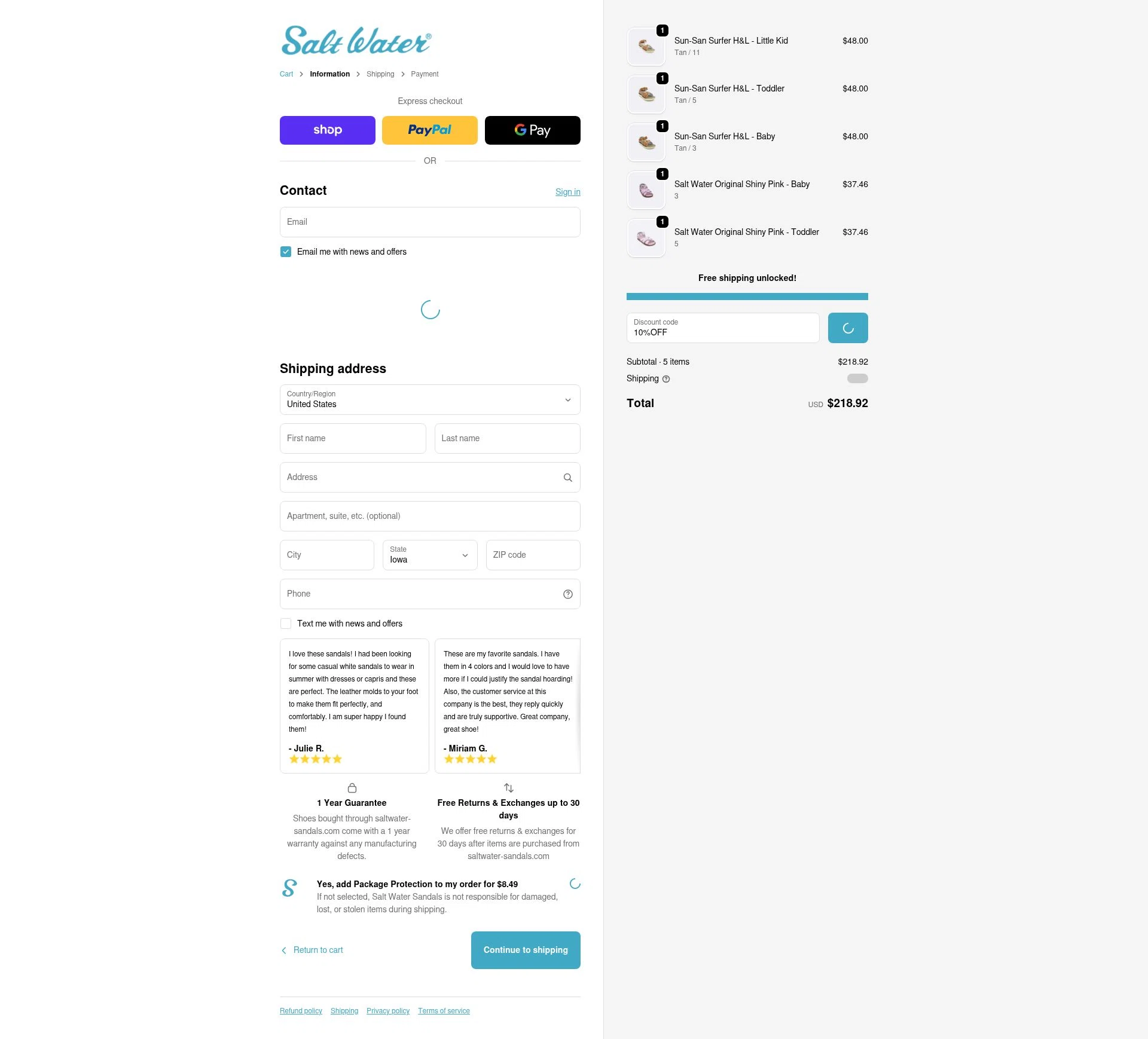 Hoy Shoe Company checkout page showing Hoy Shoe Company promo code box | Screenshot taken by SimplyCodes community member on Feb 13, 2026