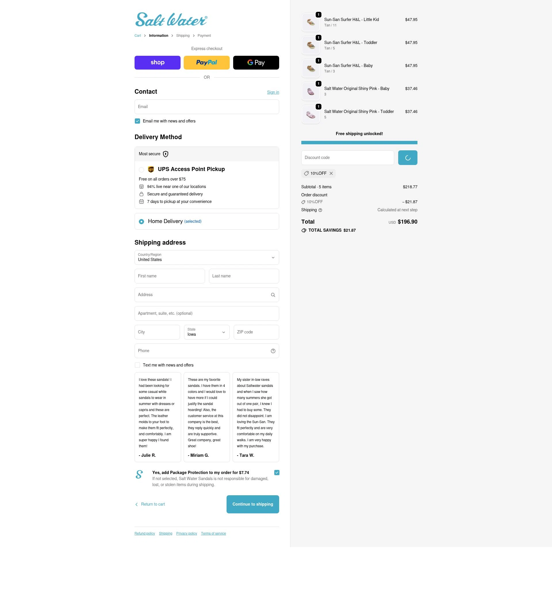 Hoy Shoe Company checkout page showing Hoy Shoe Company promo code box | Screenshot taken by SimplyCodes community member on Jan 31, 2026