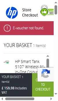 Verification screenshot for 5% Off Business Pcs at HP — 45d ago