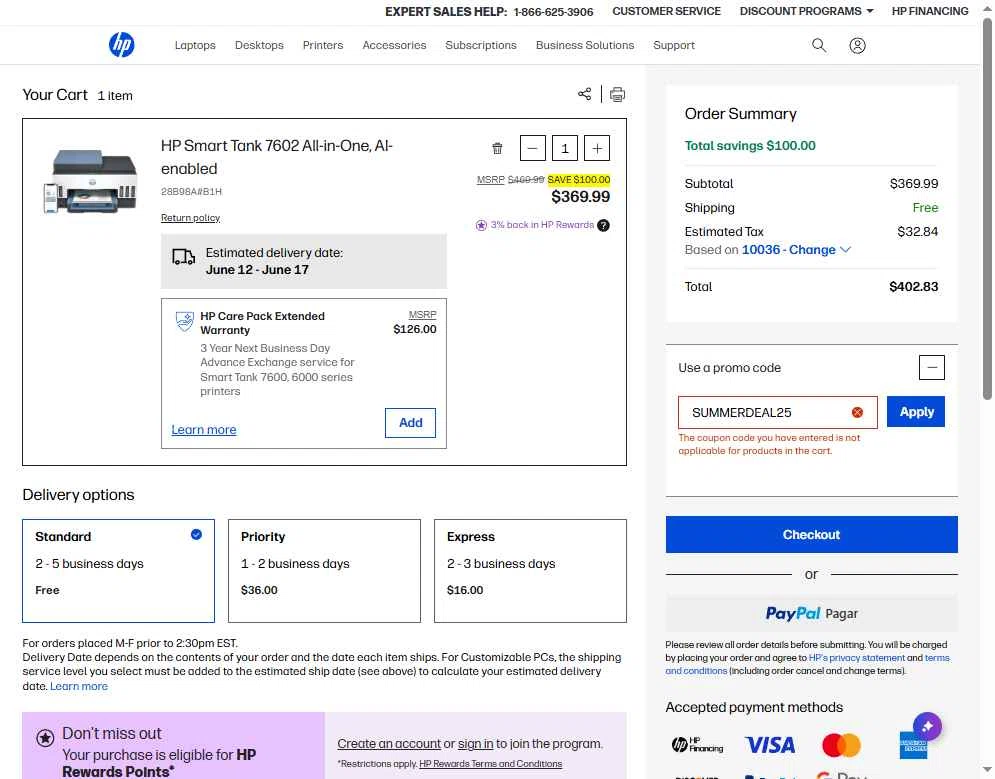 Verification screenshot for 25% Off Select Pcs and Select Accessories (members Only) at HP - 15d ago