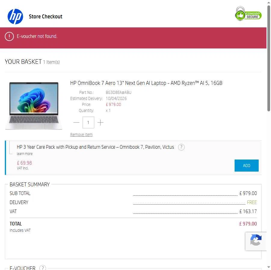 Verification screenshot for 25% Off Eligible Gaming Pcs and Accessories at HP — 56d ago