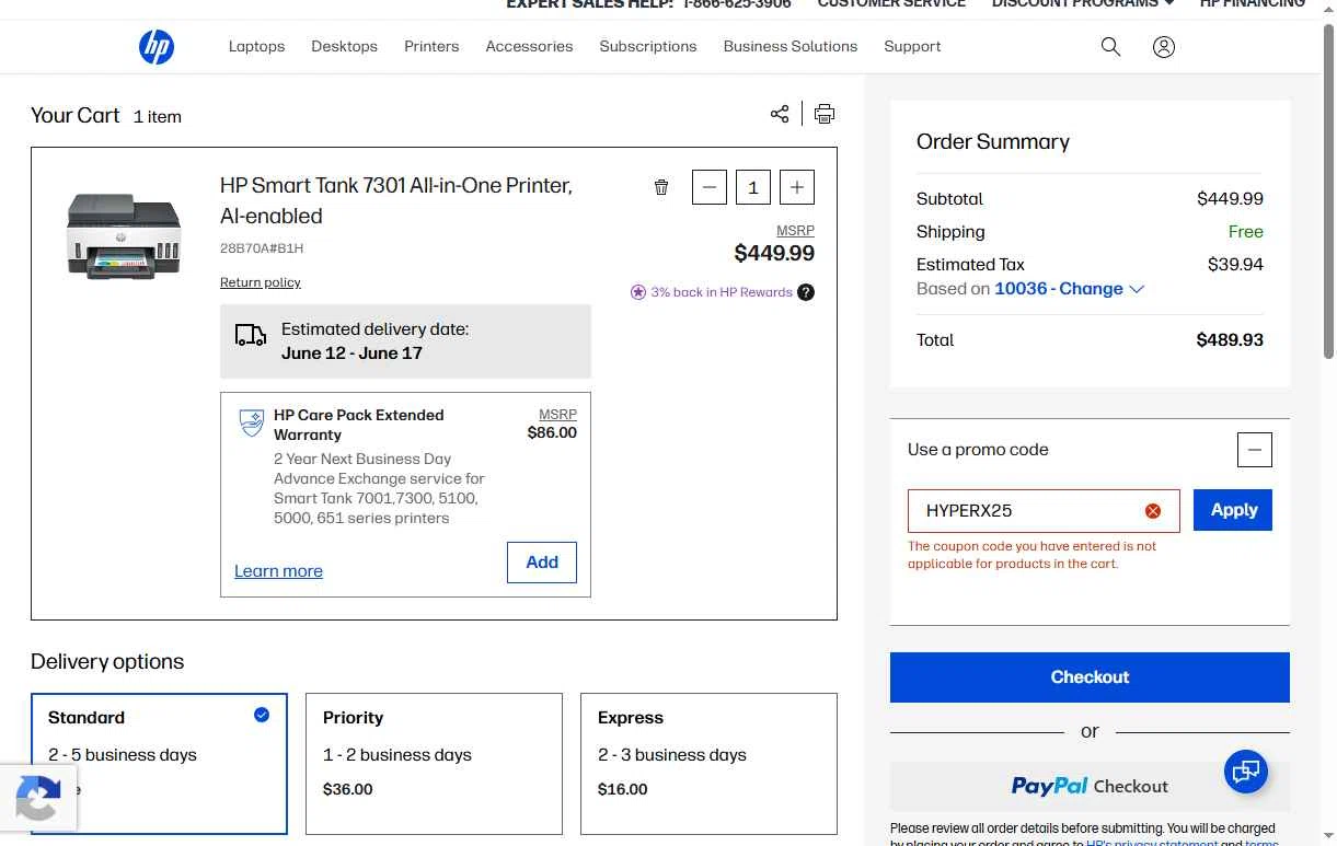 Verification screenshot for 25% Off Select Gaming Pcs And Hyperx Products (Members Only) at HP - 15d ago