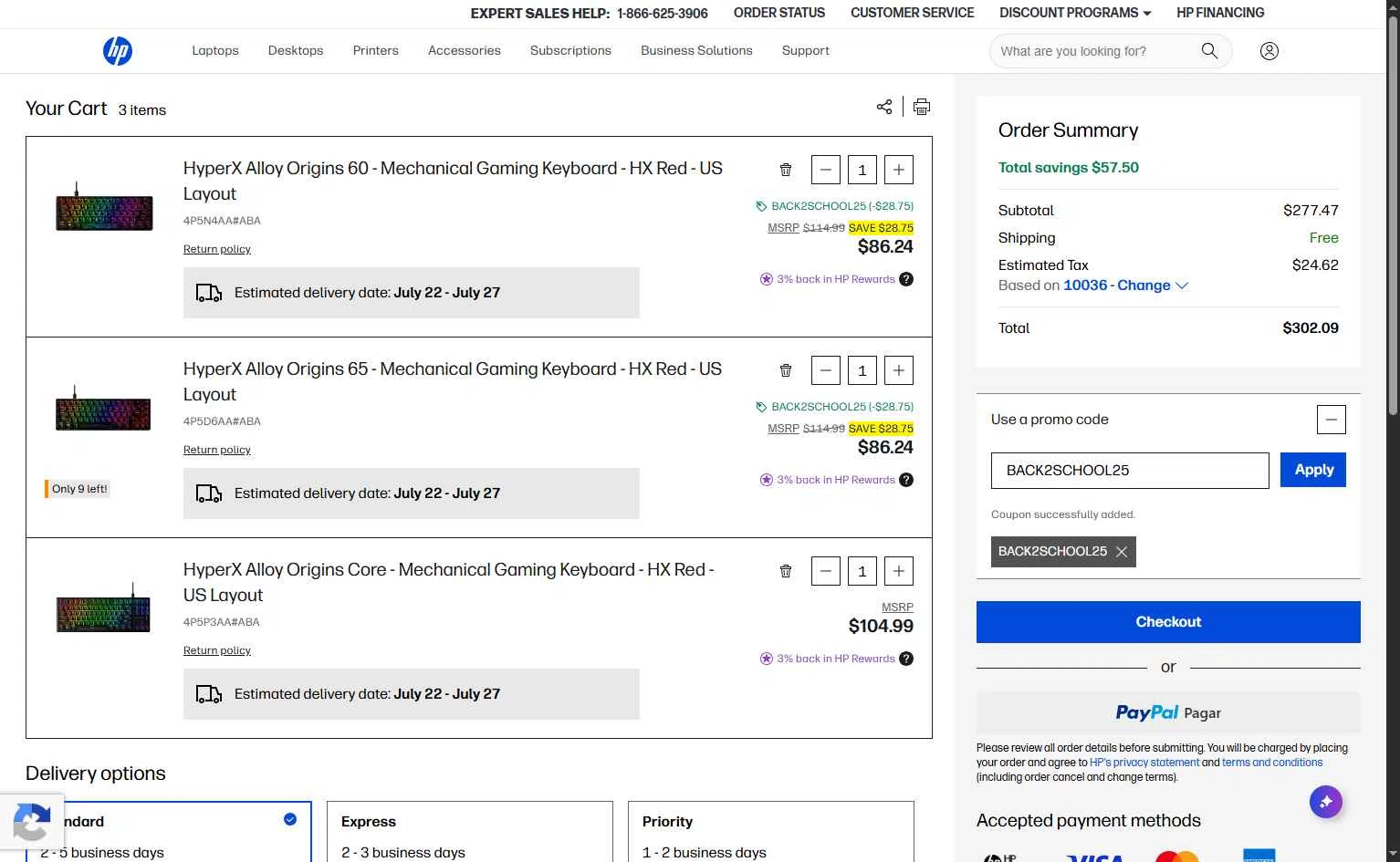 Verification screenshot for 25% Off Hyperx Alloy Origins Mechanical Gaming Keyboard Hx Red Us Layout at HP - 16d ago