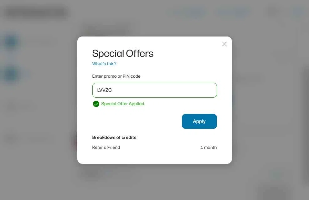 HP Instant Ink checkout page showing HP Instant Ink promo code box | Screenshot taken by SimplyCodes community member on Dec 30, 2025
