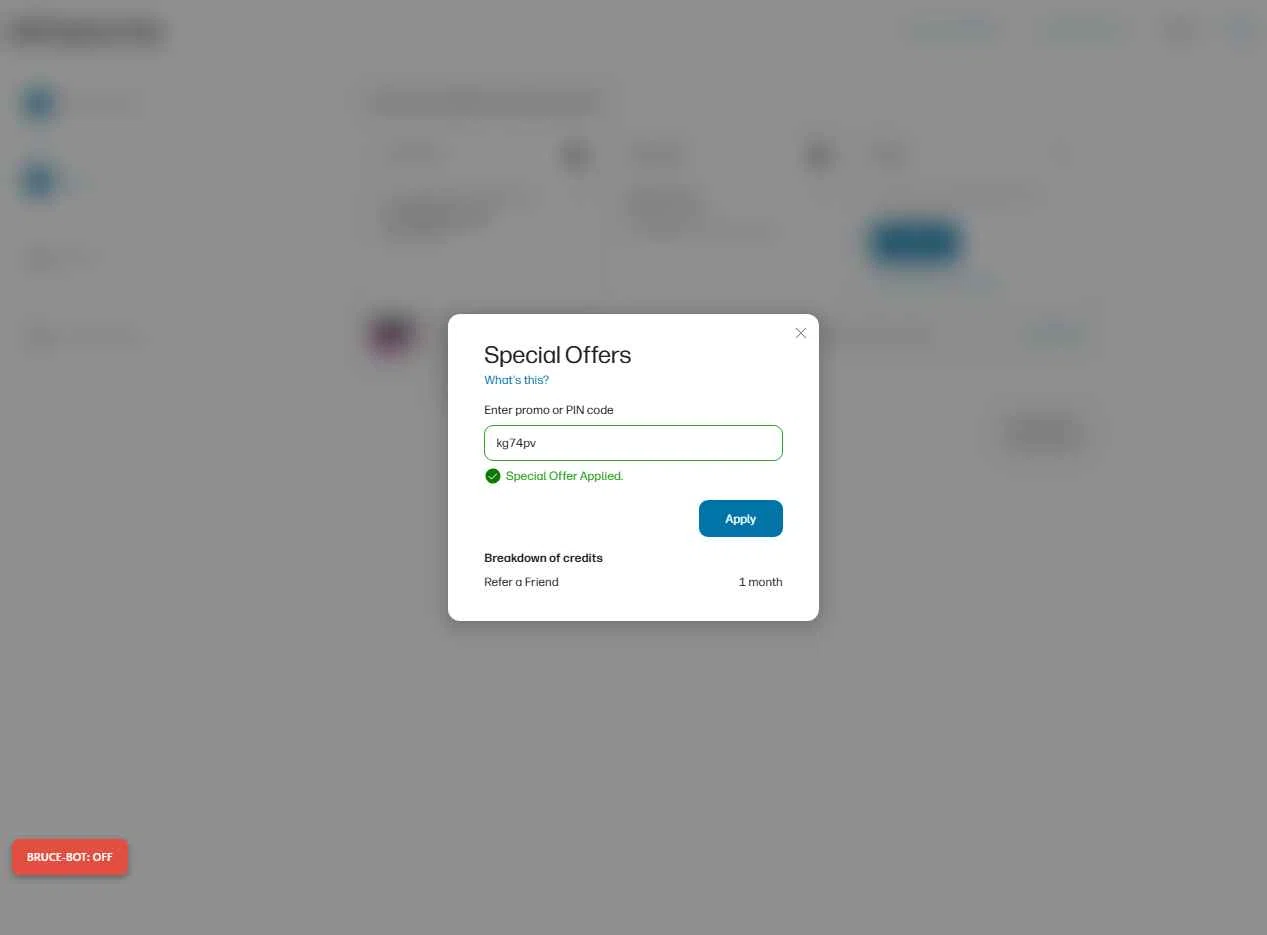 HP Instant Ink checkout page showing HP Instant Ink promo code box | Screenshot taken by SimplyCodes community member on Dec 17, 2025