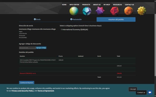 HRCP checkout page showing HRCP discount code box | Screenshot taken by SimplyCodes community member on Aug 3, 2025