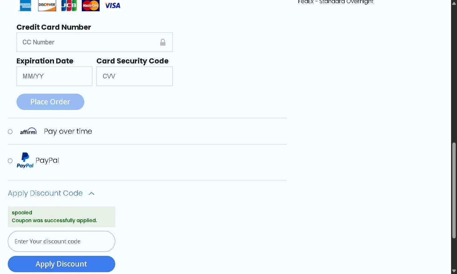 HSP Diesel checkout page showing HSP Diesel discount code box | Screenshot taken by SimplyCodes community member on Oct 5, 2025
