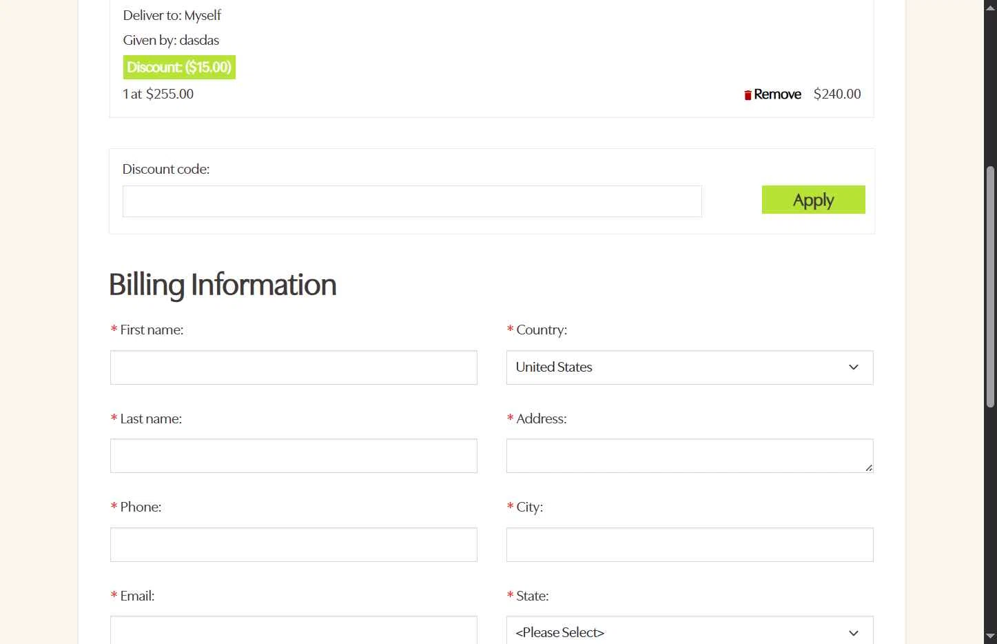 Huntsville Botanical Garden checkout page showing Huntsville Botanical Garden discount code box | Screenshot taken by SimplyCodes community member on Dec 27, 2025