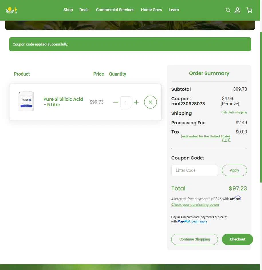 HTG Supply checkout page showing HTG Supply coupon code box | Screenshot taken by SimplyCodes community member on Nov 12, 2025