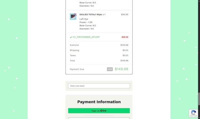 Hubble Contacts checkout page showing Hubble Contacts promo code box | Screenshot taken by SimplyCodes community member on Sep 5, 2025