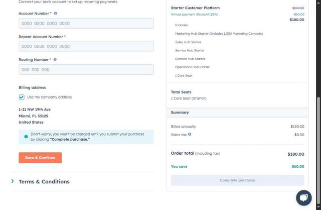 HubSpot checkout page showing HubSpot promo code box | Screenshot taken by SimplyCodes community member on Apr 19, 2025