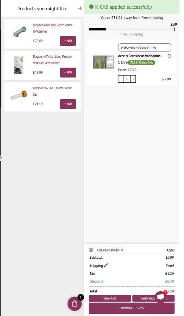 HugglePets UK checkout page showing HugglePets UK discount code box | Screenshot taken by SimplyCodes community member on Aug 30, 2025