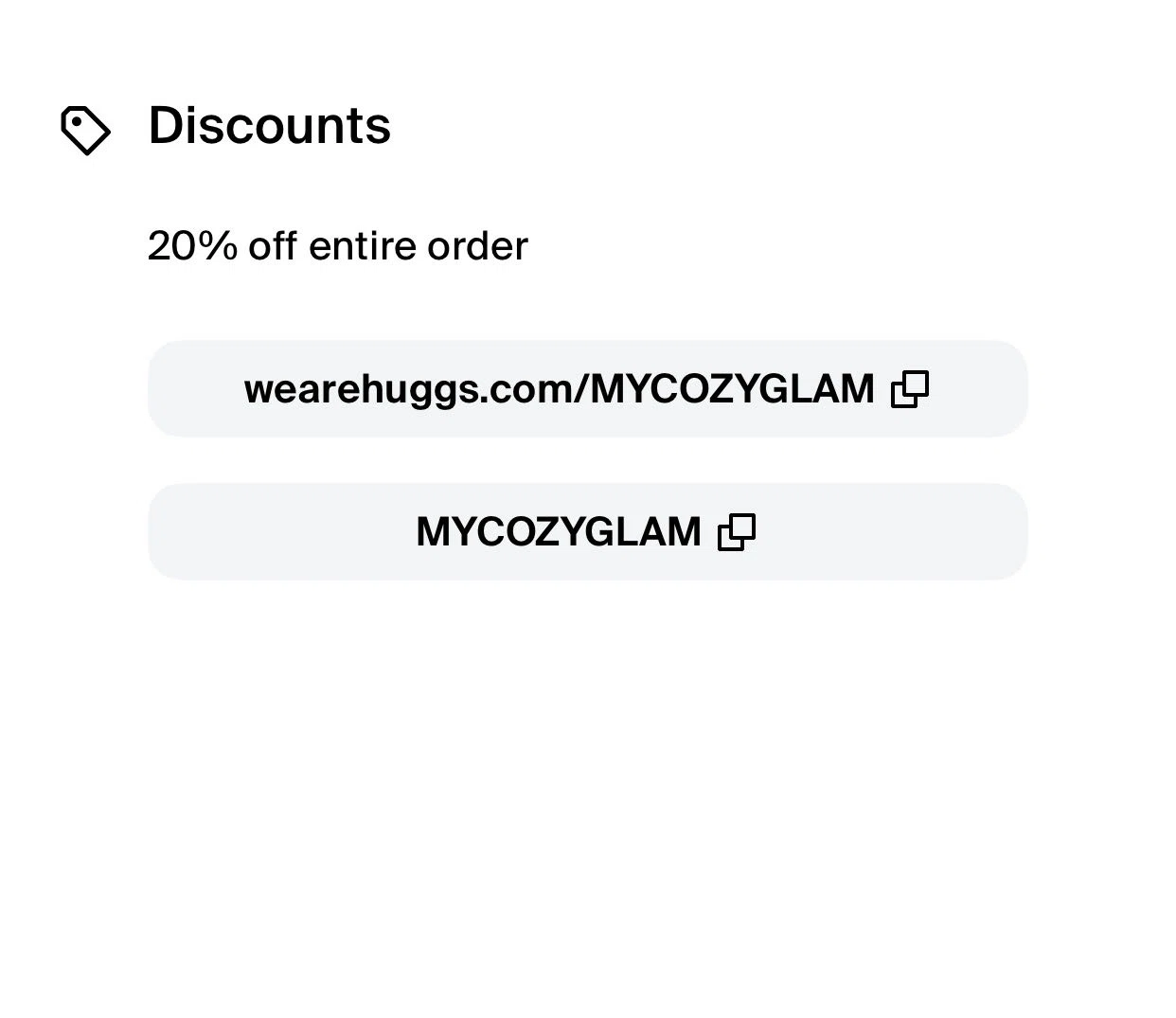 huggs promo code screenshot showing code MYCOZYGLAM applied at huggs checkout page. Uploaded by SimplyCodes community member DrugaBeograd on Nov 4, 2025