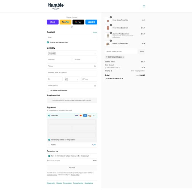 Humble Brands checkout page showing Humble Brands discount code box | Screenshot taken by SimplyCodes community member on Sep 2, 2025