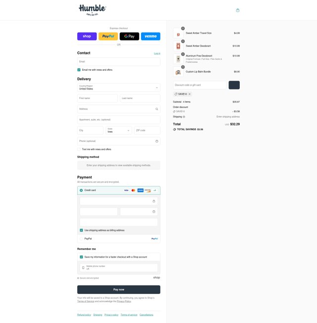 Humble Brands checkout page showing Humble Brands discount code box | Screenshot taken by SimplyCodes community member on Sep 2, 2025