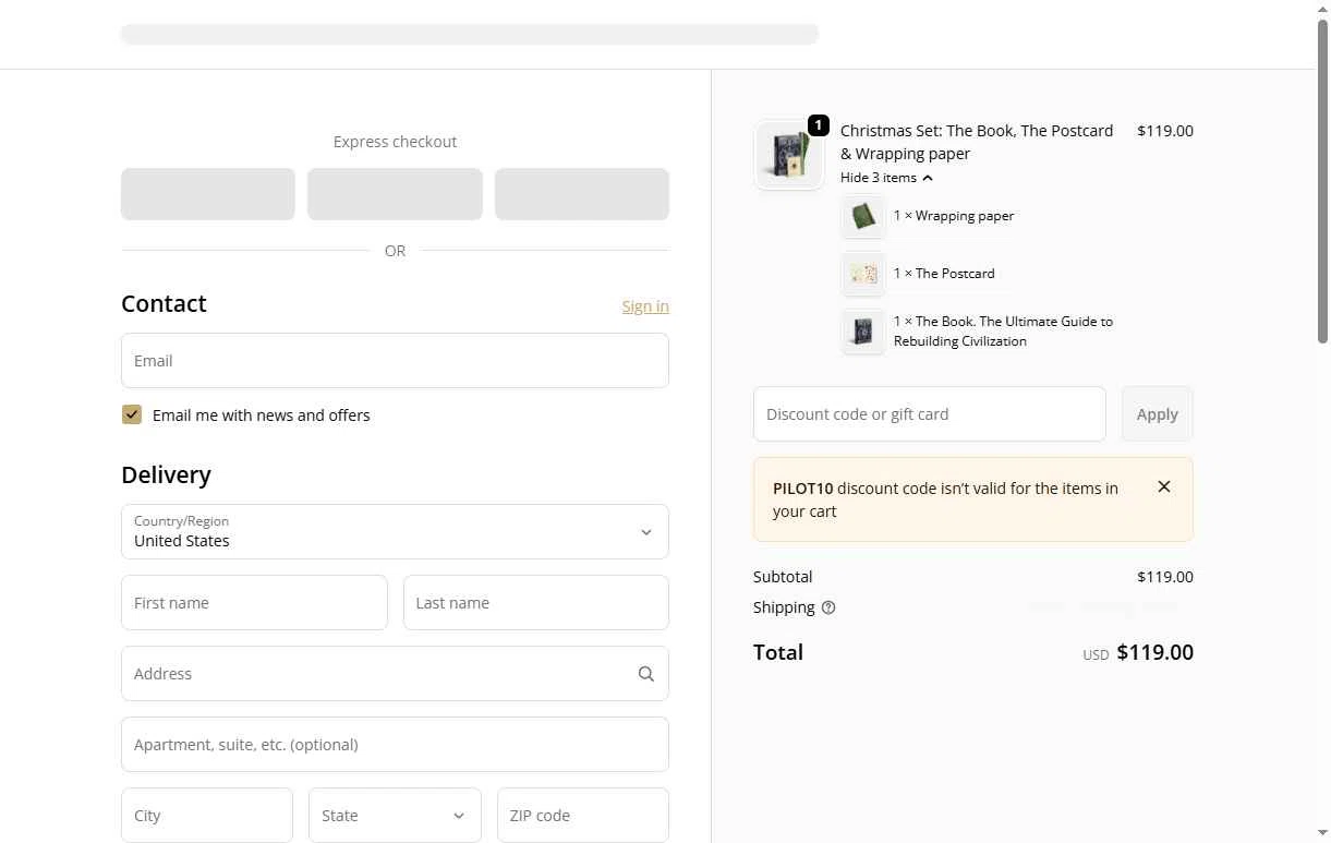 Hungry Minds Publishing checkout page showing Hungry Minds Publishing promo code box | Screenshot taken by SimplyCodes community member on Dec 20, 2025