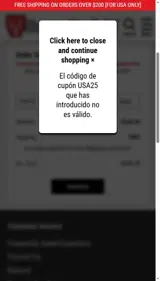USA25 coupon verification screenshot