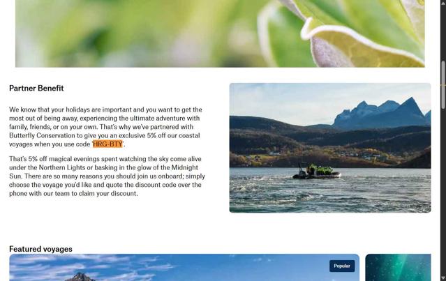 Hurtigruten checkout page showing Hurtigruten promo code box | Screenshot taken by SimplyCodes community member on Apr 28, 2025