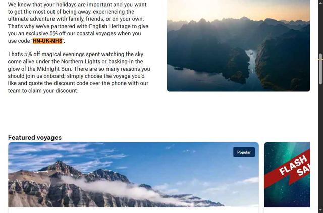 Hurtigruten checkout page showing Hurtigruten promo code box | Screenshot taken by SimplyCodes community member on Jul 6, 2025