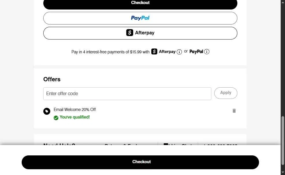 Hush Puppies checkout page showing Hush Puppies promo code box | Screenshot taken by SimplyCodes community member on Sep 16, 2025