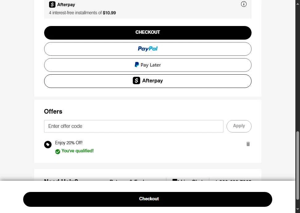 Hush Puppies checkout page showing Hush Puppies promo code box | Screenshot taken by SimplyCodes community member on Jun 13, 2025