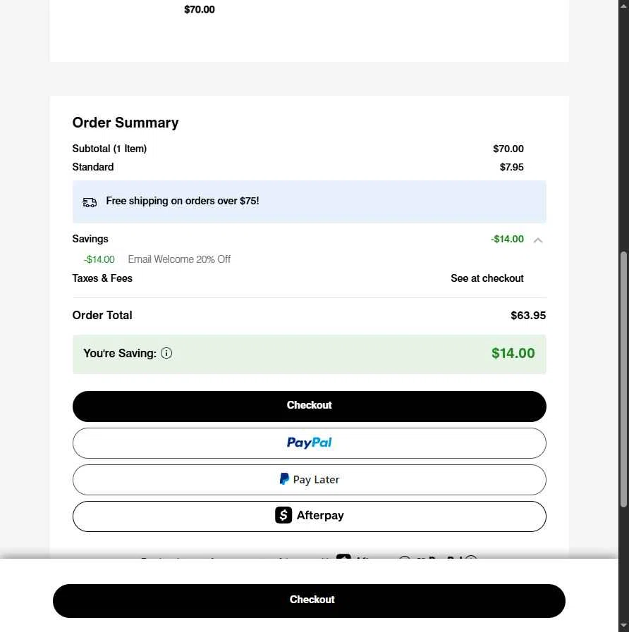Hush Puppies checkout page showing Hush Puppies promo code box | Screenshot taken by SimplyCodes community member on Dec 19, 2025