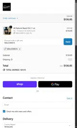 WELCOME15 coupon verification screenshot