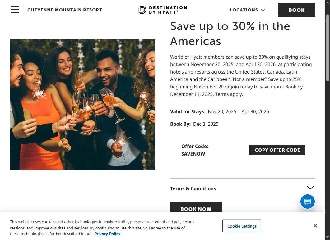 Hyatt Hotels and Resorts checkout page showing Hyatt Hotels and Resorts promo code box | Screenshot taken by SimplyCodes community member on Jan 7, 2026