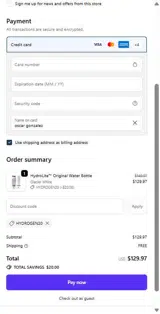 HYDROGEN20 coupon verification screenshot