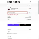 Hyer Goods coupon verification screenshot
