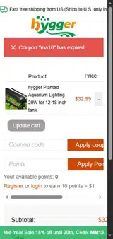 MA10 coupon verification screenshot