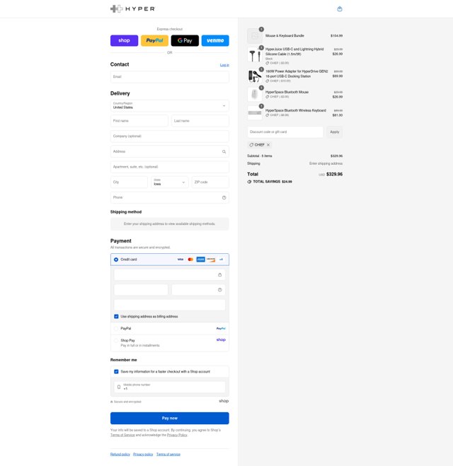 Hyper checkout page showing Hyper promo code box | Screenshot taken by SimplyCodes community member on Sep 5, 2025