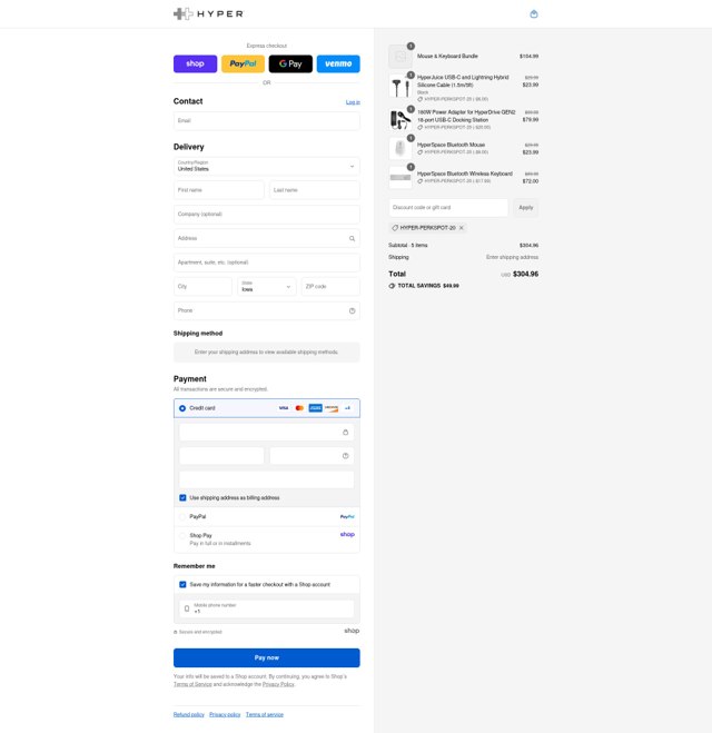 Hyper checkout page showing Hyper promo code box | Screenshot taken by SimplyCodes community member on Sep 5, 2025