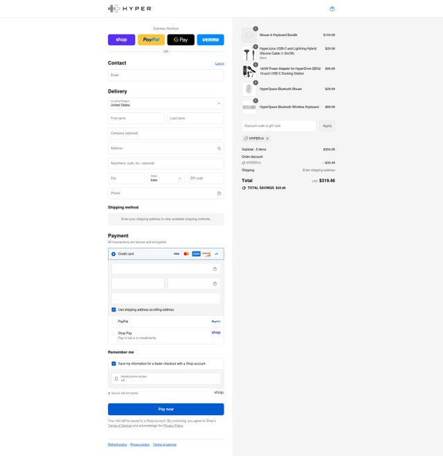 Hyper checkout page showing Hyper promo code box | Screenshot taken by SimplyCodes community member on Sep 5, 2025
