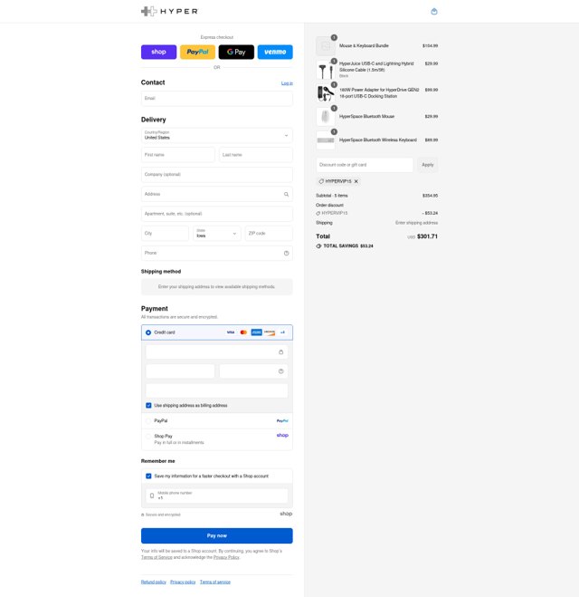Hyper checkout page showing Hyper promo code box | Screenshot taken by SimplyCodes community member on Sep 5, 2025
