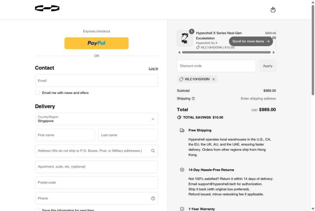 Hypershell checkout page showing Hypershell discount code box | Screenshot taken by SimplyCodes community member on Aug 7, 2025