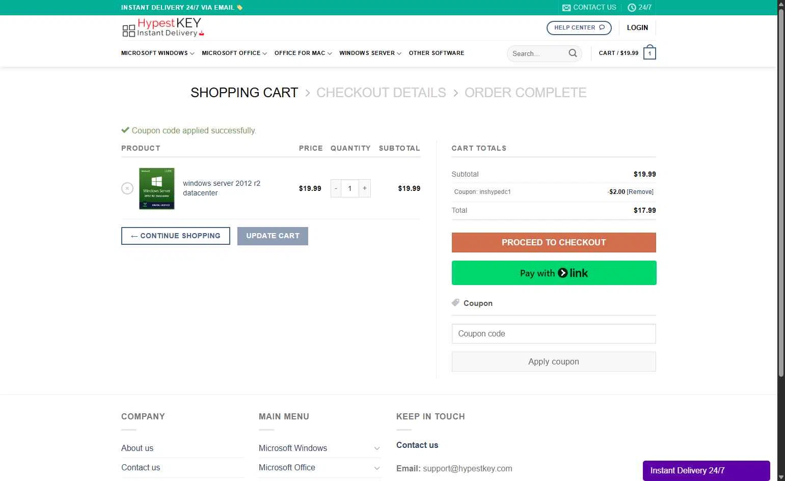Hypest Key checkout page showing Hypest Key promo code box | Screenshot taken by SimplyCodes community member on Dec 12, 2025