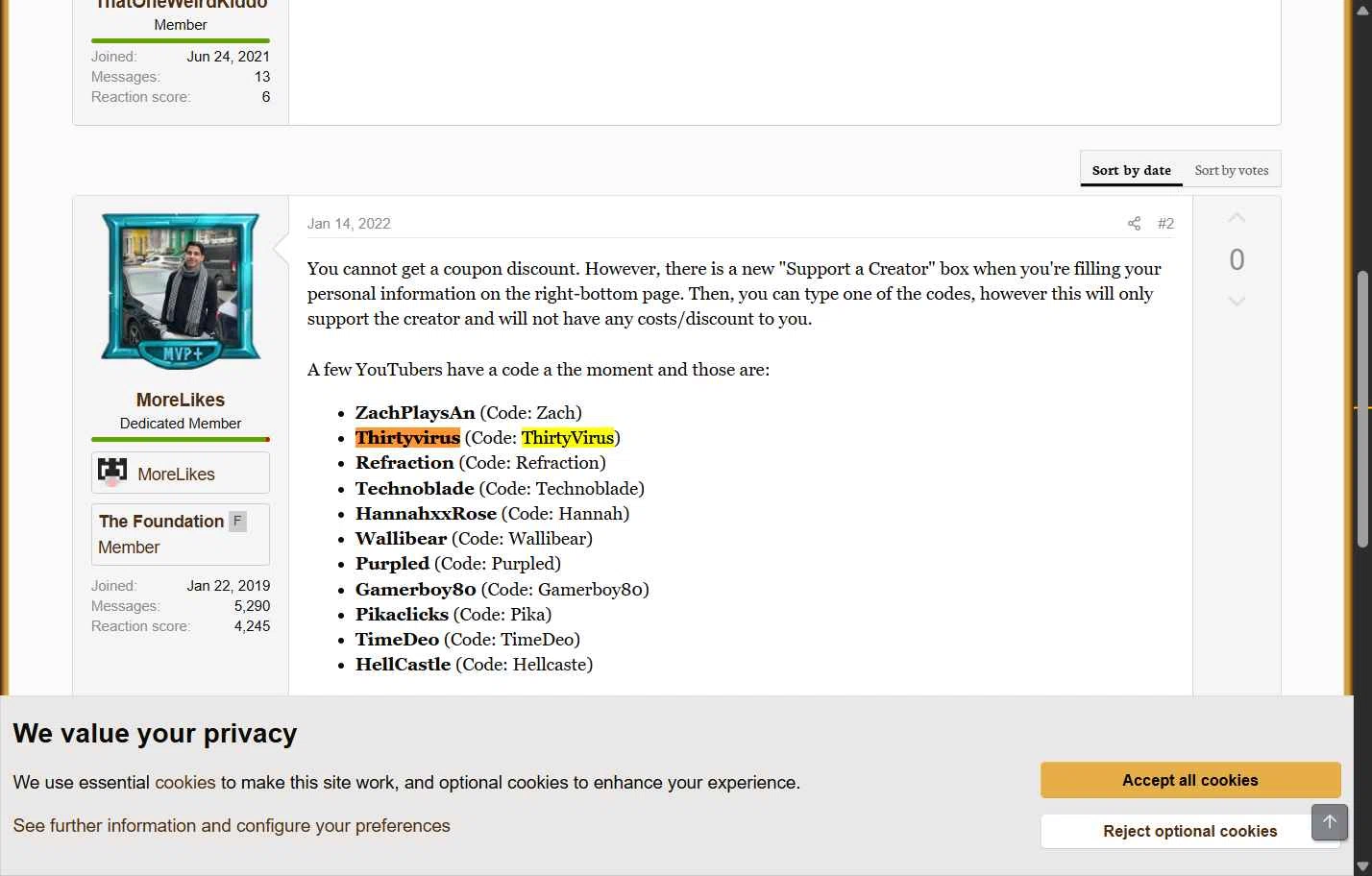 Hypixel checkout page showing Hypixel discount code box | Screenshot taken by SimplyCodes community member on Jan 19, 2026