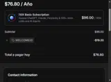WELCOME20 coupon verification screenshot