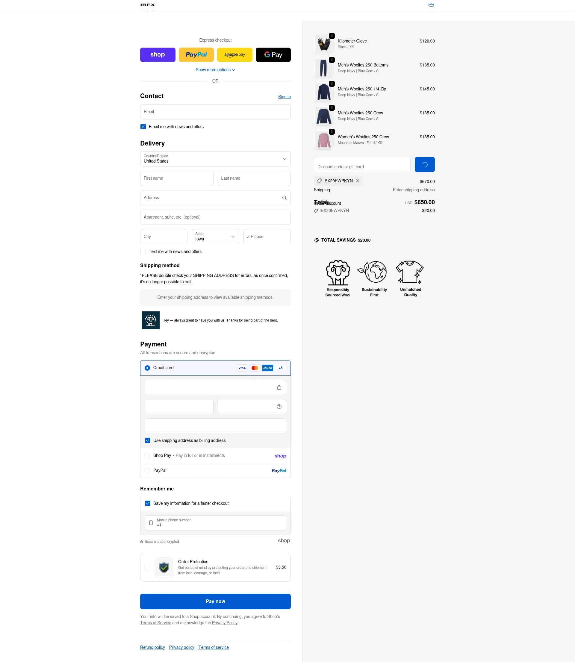 Ibex checkout page showing Ibex promo code box | Screenshot taken by SimplyCodes community member on Jan 30, 2026