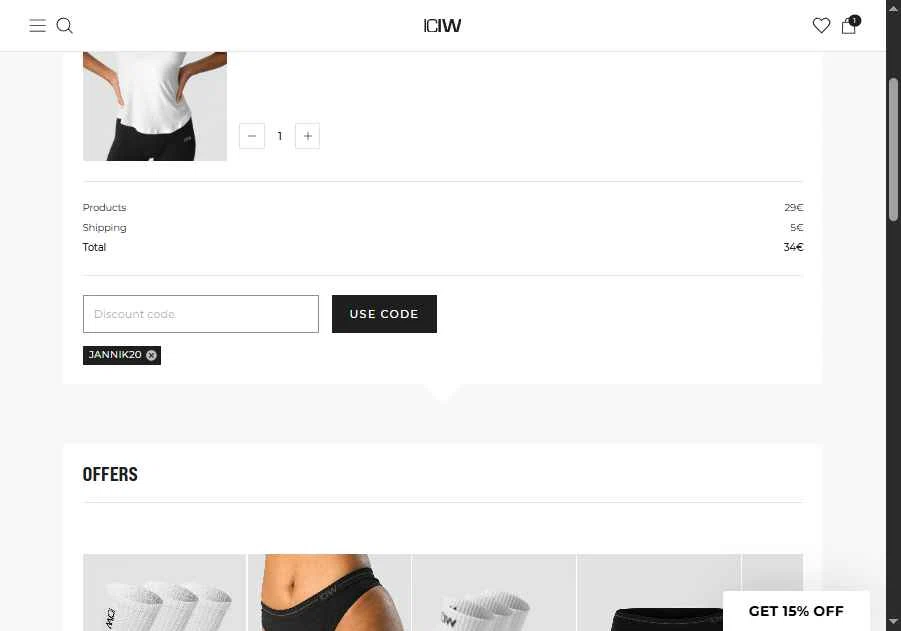 ICANIWILL checkout page showing ICANIWILL discount code box | Screenshot taken by SimplyCodes community member on Feb 3, 2026