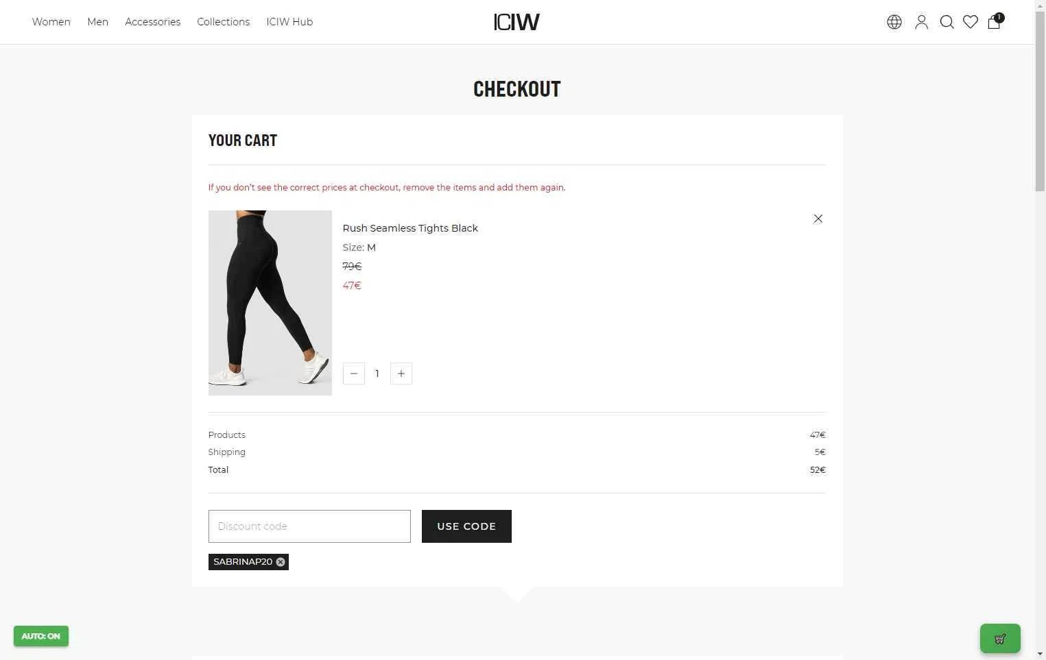 ICANIWILL checkout page showing ICANIWILL discount code box | Screenshot taken by SimplyCodes community member on Nov 22, 2025